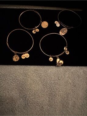 5- Gold Charm Bangle Bracelet - Alex and Ani Style